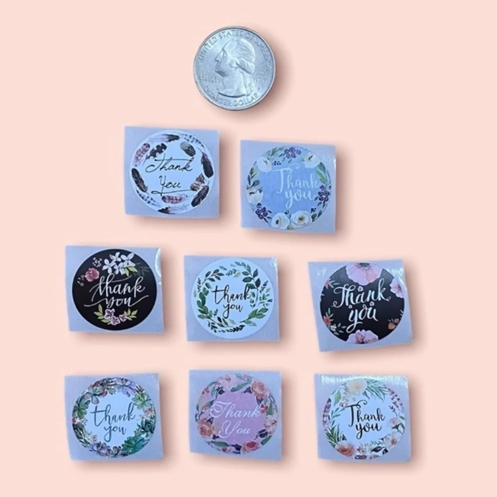 40 Small Thank You Stickers! (Quarter Size)